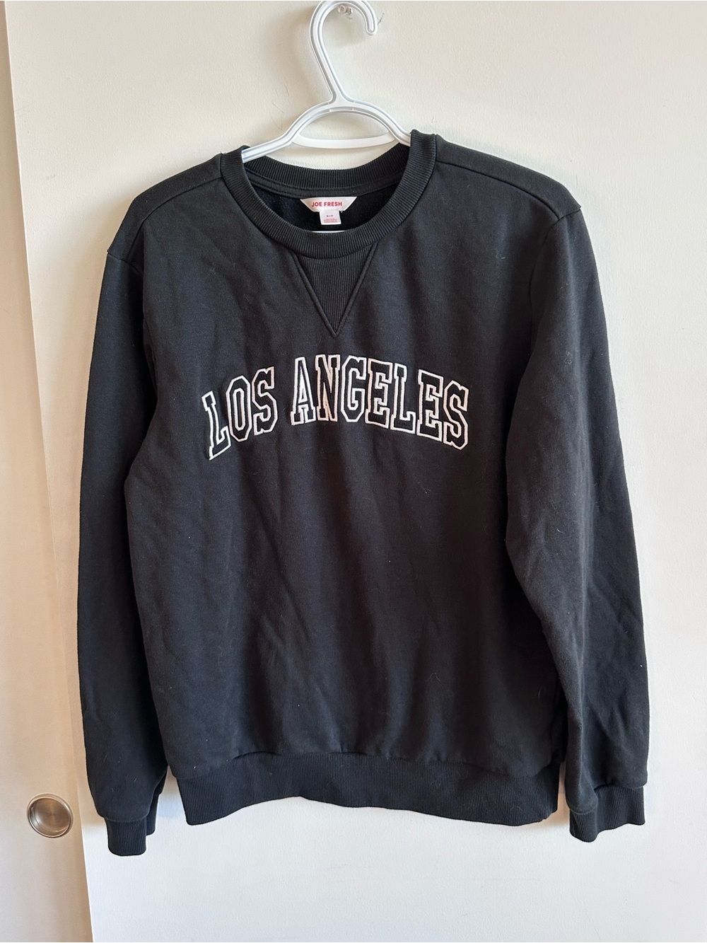 Joe Fresh Black Crewneck Sweatshirt with White 'Los Angeles' Script